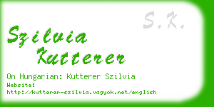 szilvia kutterer business card